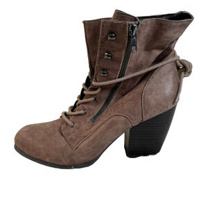 Dolce By Mojo Moxy Womens Ankle Boots Booties Brown Taupe Zipper High 10 W